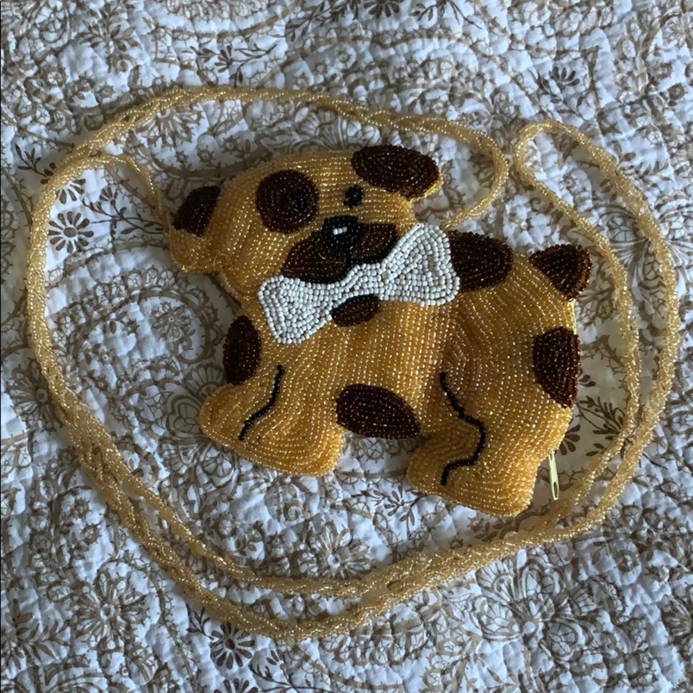 Beaded puppy dog purse small